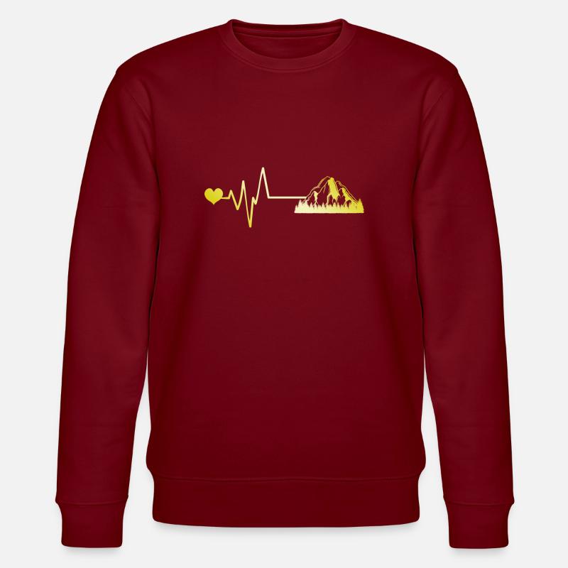 Berge Puls Herz - Stanley/Stella Unisex Bio-Sweatshirt CHANGER  - Burgunderrot