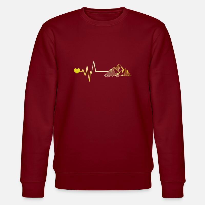 Berge Herzschlag - Stanley/Stella Unisex Bio-Sweatshirt CHANGER  - Burgunderrot