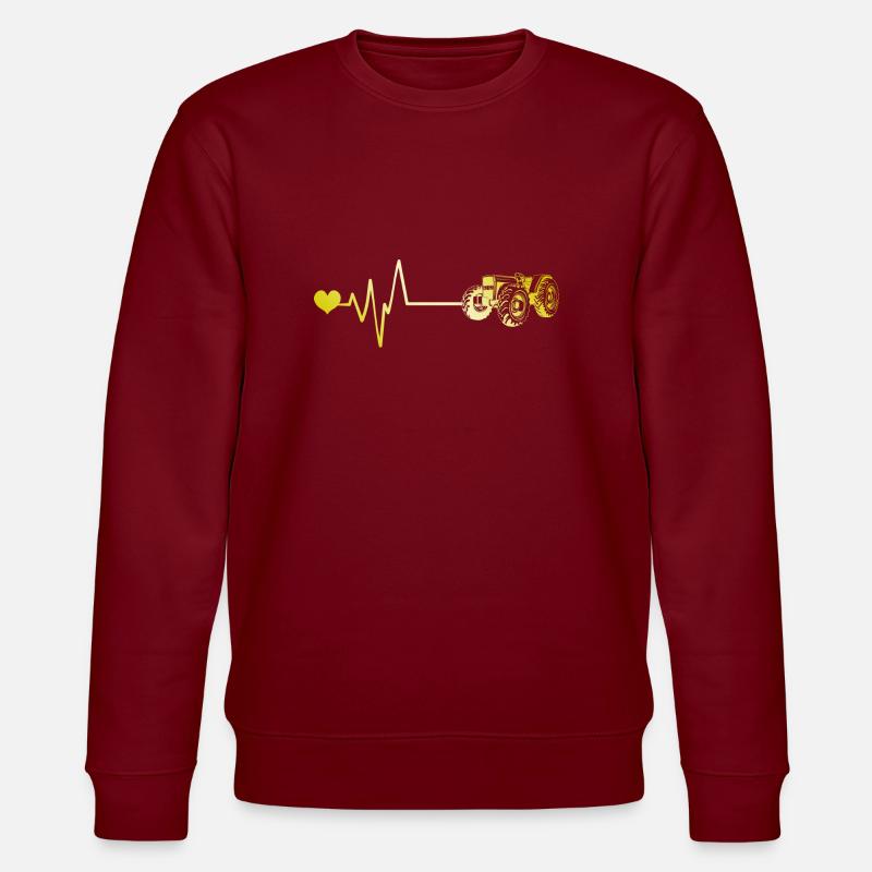 Traktor Puls Herz Liebe - Stanley/Stella Unisex Bio-Sweatshirt CHANGER  - Burgunderrot