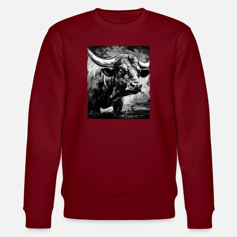 Bulle Porträt Taurus - Stanley/Stella Unisex Bio-Sweatshirt CHANGER  - Burgunderrot