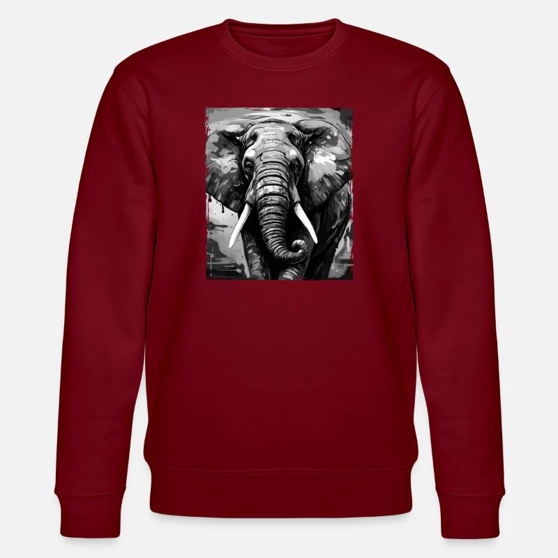 Portrait d’éléphant - Sweat bio CHANGER Stanley/Stella Unisexe - bordeaux