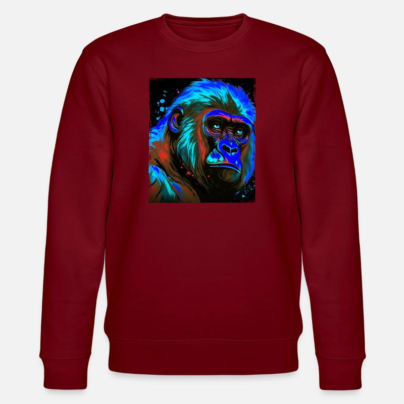 Portrait de gorille - Sweat bio CHANGER Stanley/Stella Unisexe - bordeaux