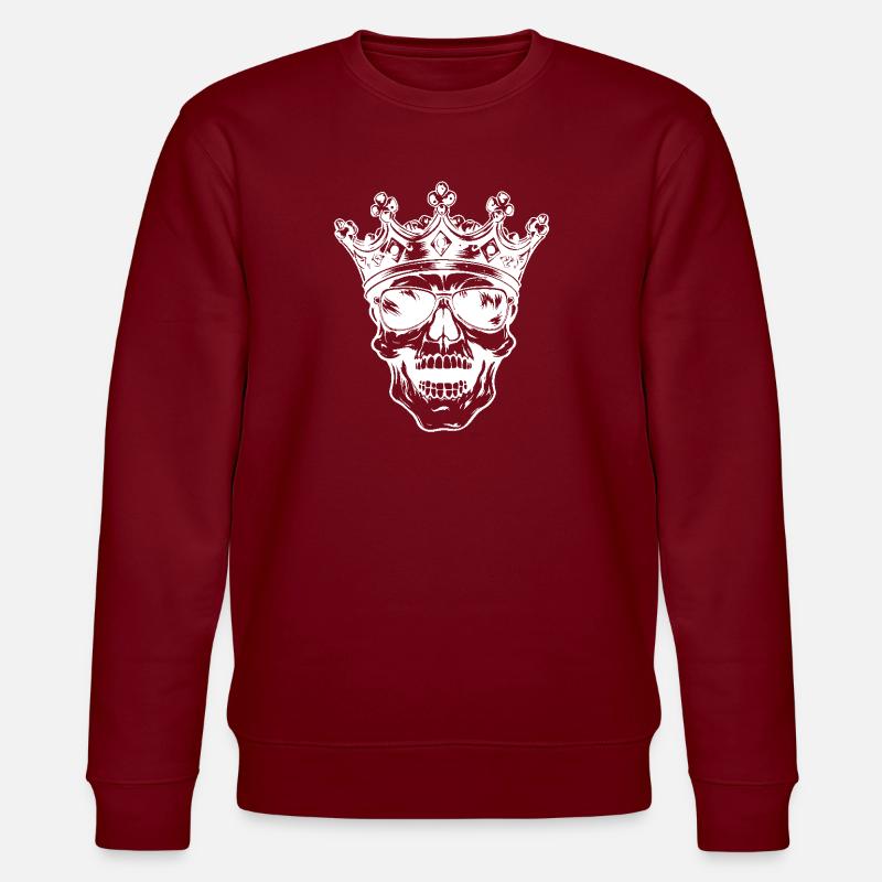 Skull King Crown - Stanley/Stella CHANGER Unisex Organic Sweatshirt - burgundy