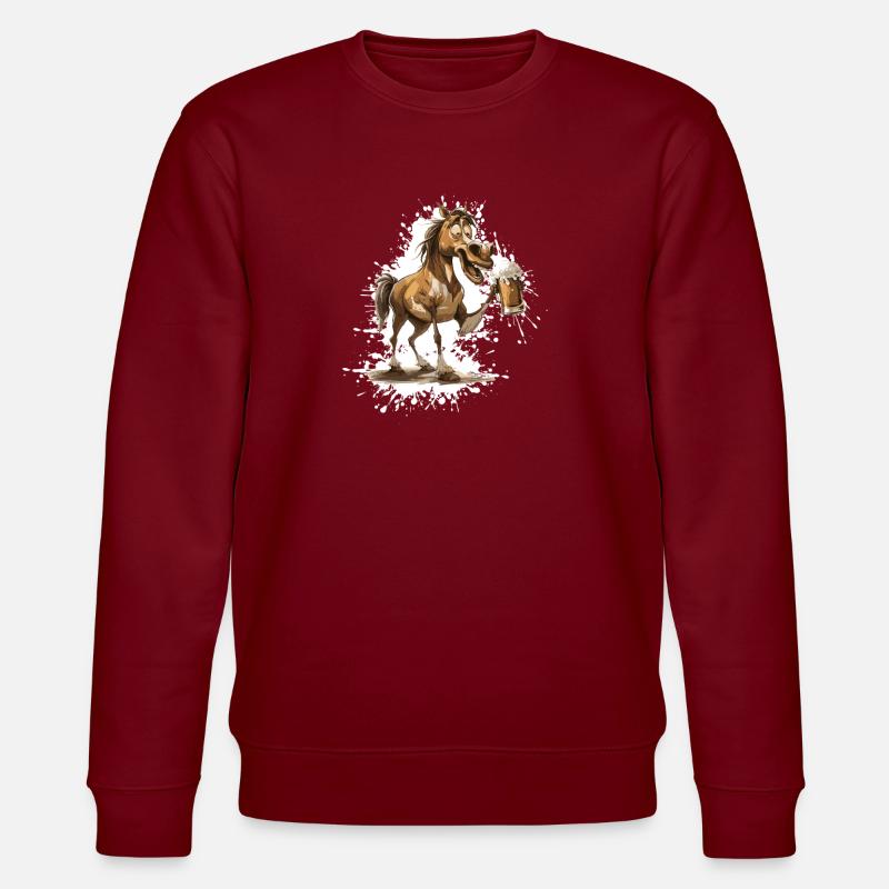 Pferd Bier Lustig - Stanley/Stella Unisex Bio-Sweatshirt CHANGER  - Burgunderrot