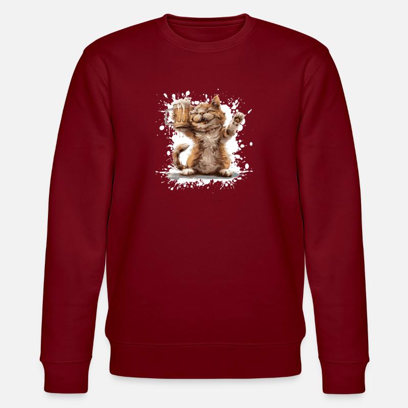 Bière de chat drôle - Sweat bio CHANGER Stanley/Stella Unisexe - bordeaux