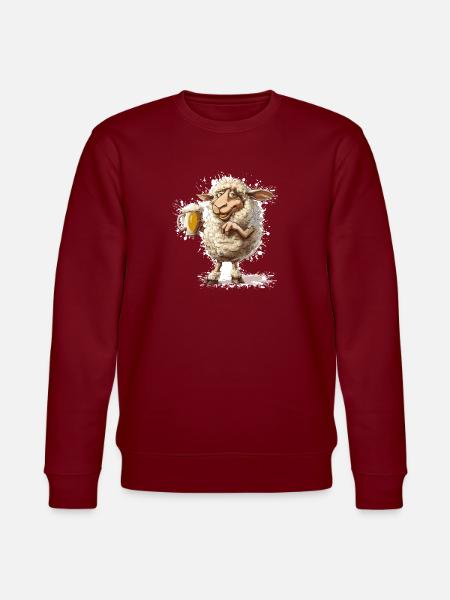 Schaf Bier Lustig - Stanley/Stella Unisex Bio-Sweatshirt CHANGER - Burgunderrot