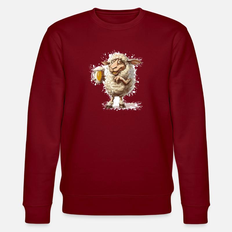 Sheep Beer Funny - Stanley/Stella CHANGER Unisex Organic Sweatshirt - burgundy