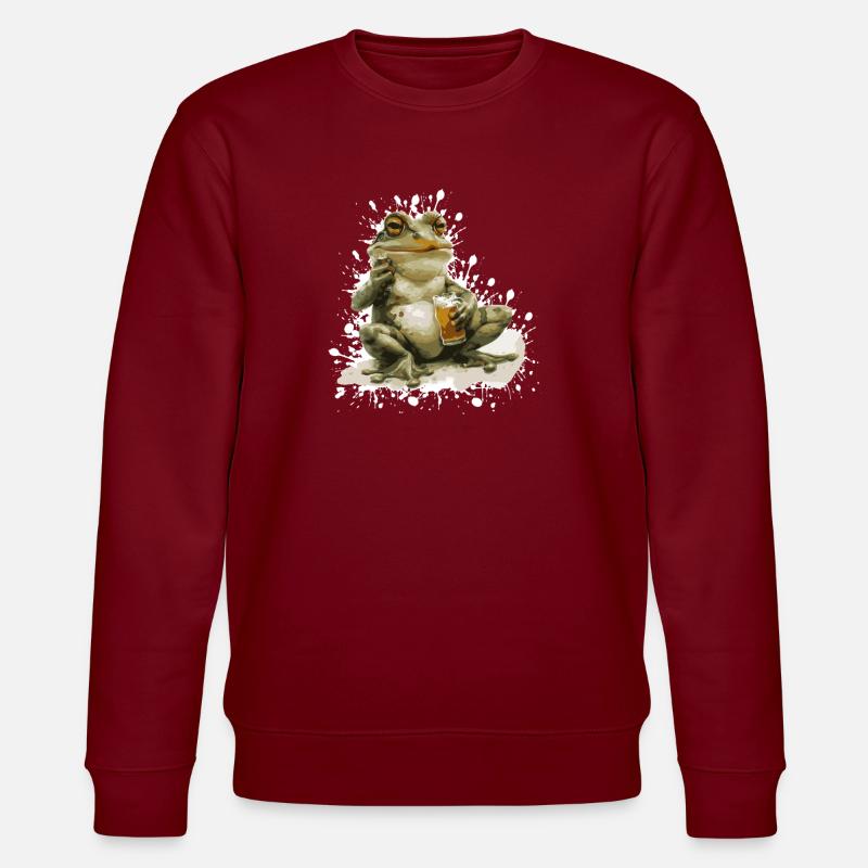 Frog Beer Funny - Stanley/Stella CHANGER Unisex Organic Sweatshirt - burgundy