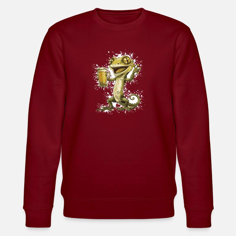 Echse Bier Lustig - Stanley/Stella Unisex Bio-Sweatshirt CHANGER  - Burgunderrot