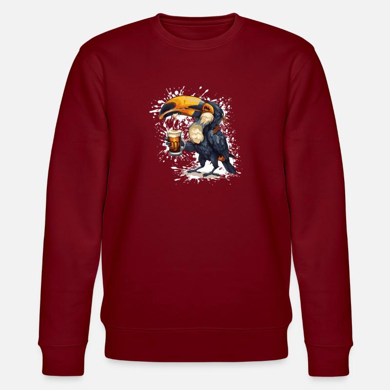 Toucan oiseau bière drôle - Sweat bio CHANGER Stanley/Stella Unisexe - bordeaux