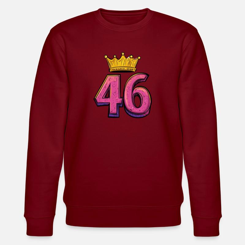 46 Zahl Krone - Stanley/Stella Unisex Bio-Sweatshirt CHANGER  - Burgunderrot
