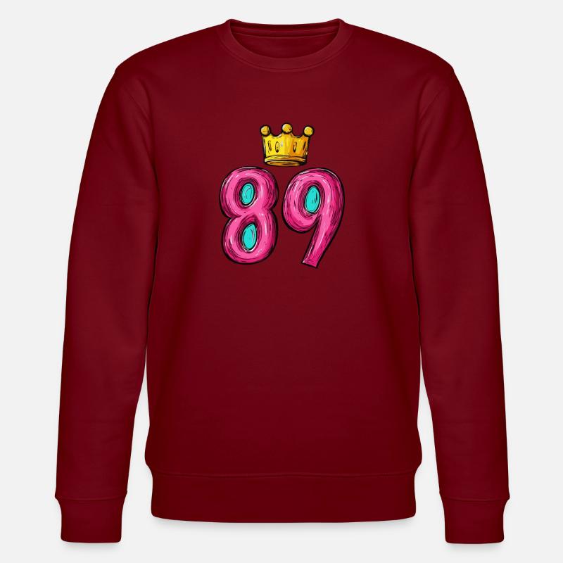89 Couronne de chiffres - Sweat bio CHANGER Stanley/Stella Unisexe - bordeaux