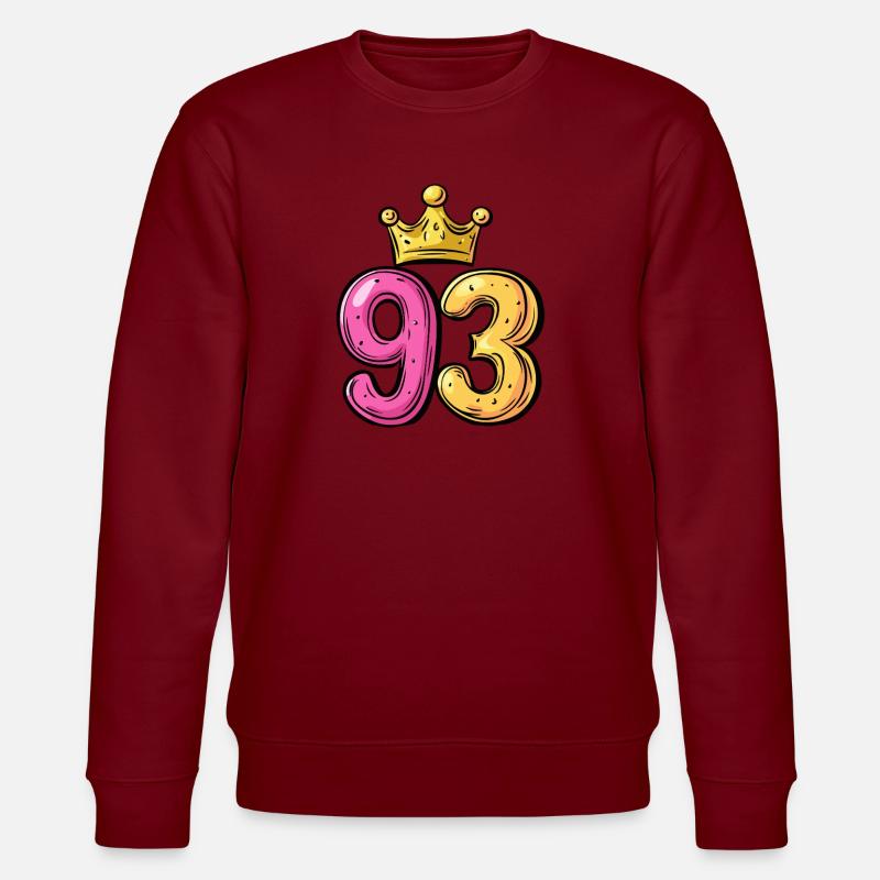 93 Zahl Krone - Stanley/Stella Unisex Bio-Sweatshirt CHANGER  - Burgunderrot