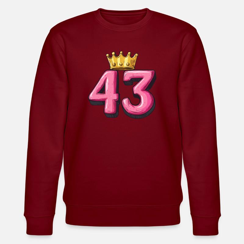 43 Zahl Krone - Stanley/Stella Unisex Bio-Sweatshirt CHANGER - Burgunderrot
