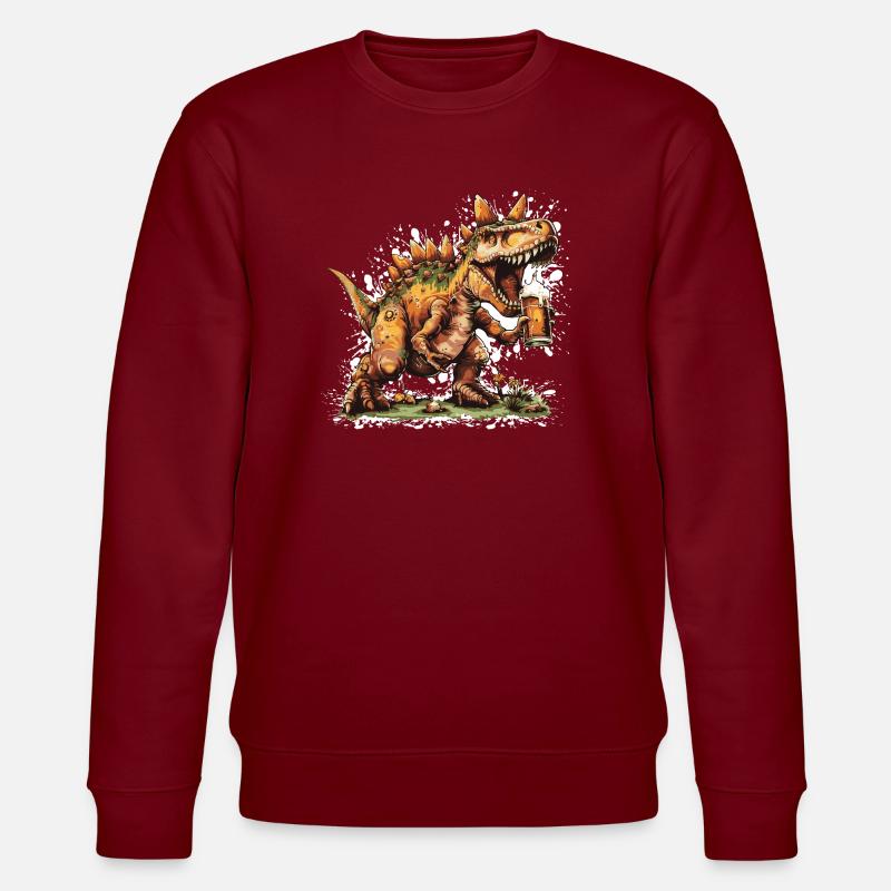 Dinosaurier stegosaurus Bier - Stanley/Stella Unisex Bio-Sweatshirt CHANGER  - Burgunderrot