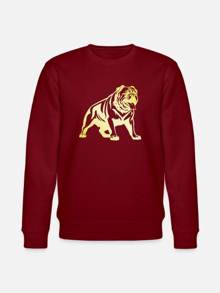 Bulldog Dog Silhouette - Stanley/Stella CHANGER Unisex Organic Sweatshirt - burgundy