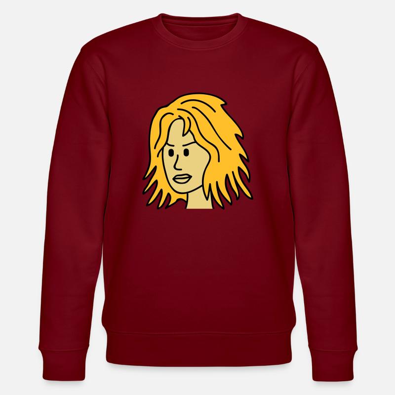 Angry Woman Face - Stanley/Stella Unisex Bio-Sweatshirt CHANGER  - Burgunderrot