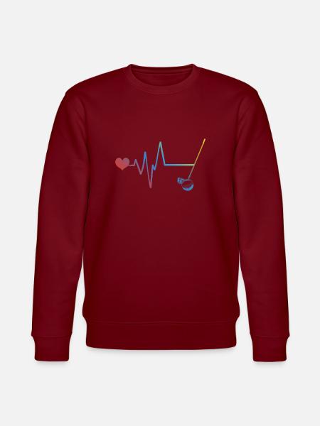 Golf Sport Pulse Heartbeat - Stanley/Stella CHANGER Unisex Organic Sweatshirt - burgundy