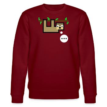 Sloth is Speechless - Stanley/Stella CHANGER Unisex Organic Sweatshirt - burgundy - Front - Nik (191cm) & Marisol (170cm)