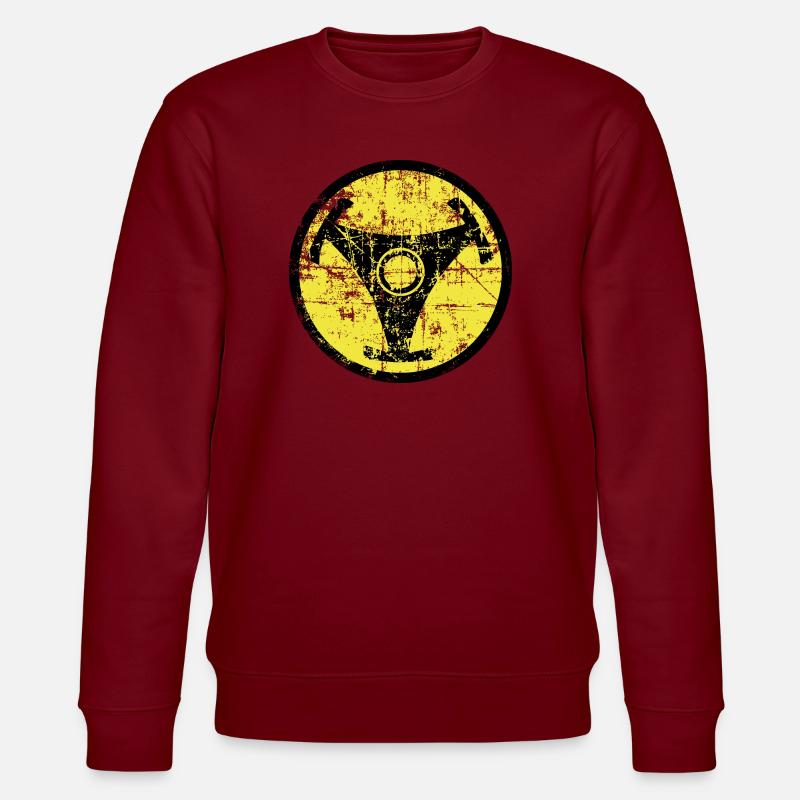 Atomic Vinyl 45rpm Nuklear Design - Stanley/Stella Unisex Bio-Sweatshirt CHANGER  - Burgunderrot