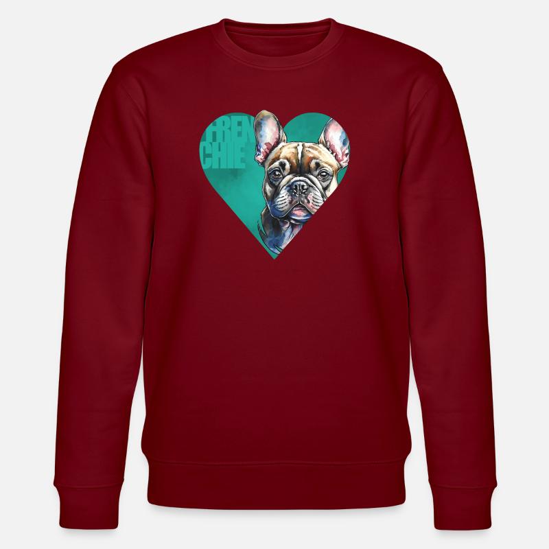 Portrait de bouledogue français - Sweat bio CHANGER Stanley/Stella Unisexe - bordeaux