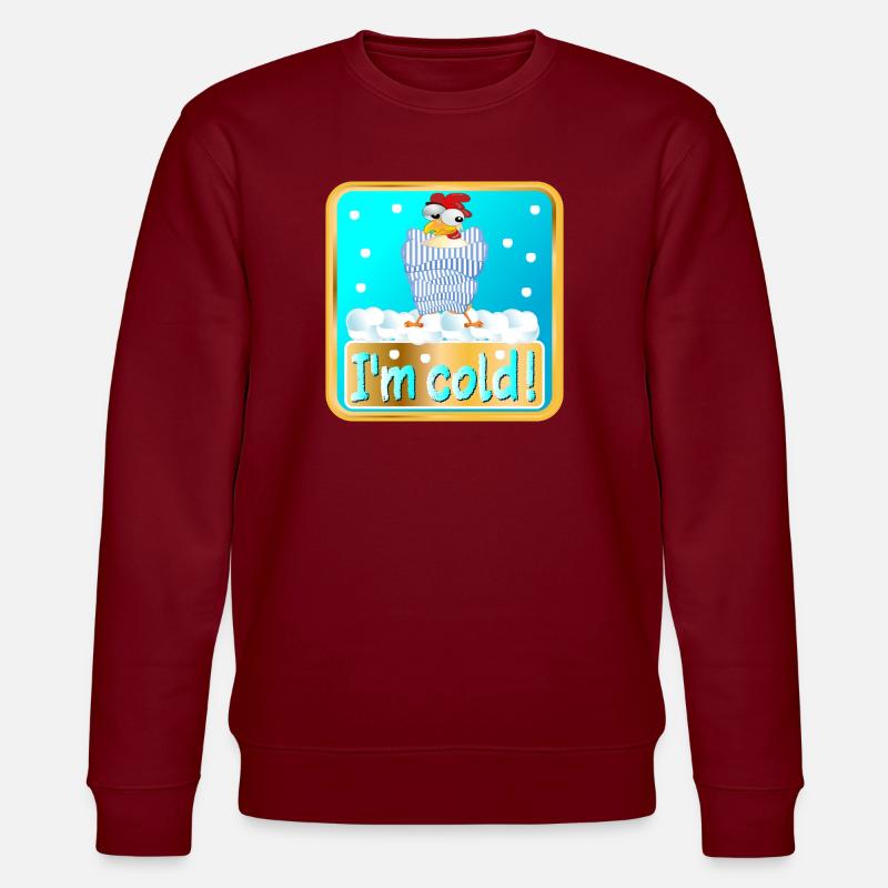 JEG ER KALD - VINTERKYLLING FJERFE - Stanley/Stella CHANGER økologisk unisex-sweatshirt - burgunderrød