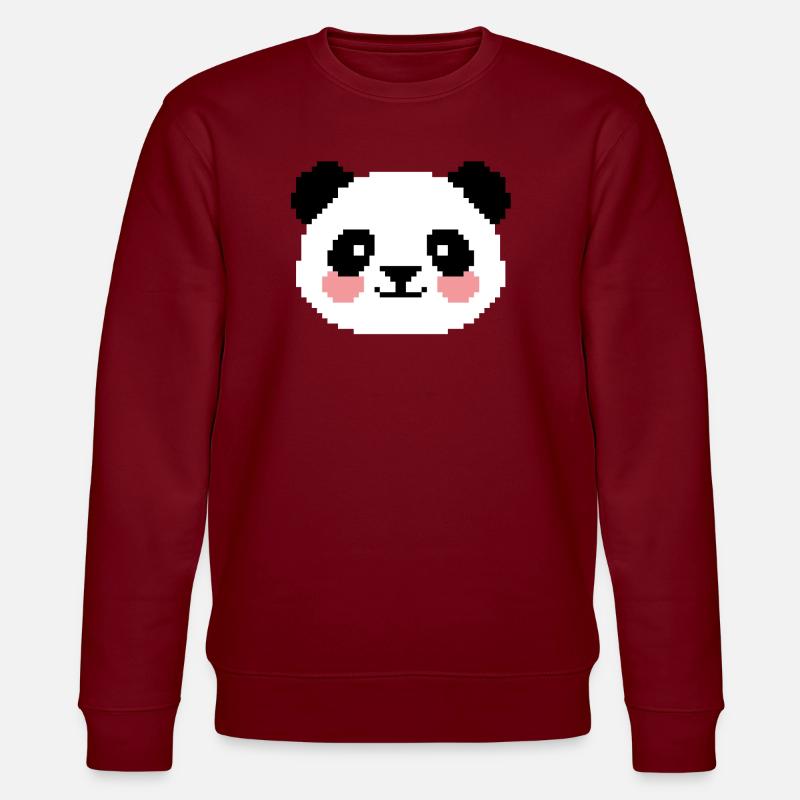 8bit Panda - Stanley/Stella Unisex Bio-Sweatshirt CHANGER  - Burgunderrot