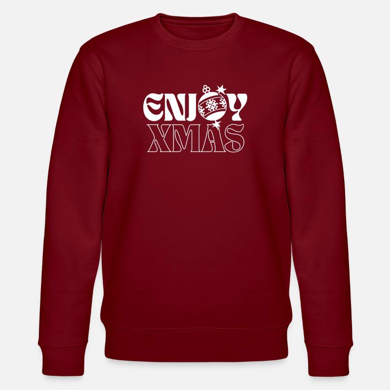Festive Christmas Ornament Pattern - Stanley/Stella CHANGER Unisex Organic Sweatshirt - burgundy