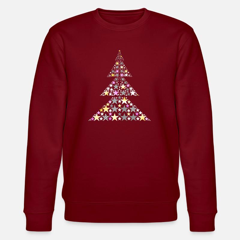 Festlicher Weihnachtsbaum - Stanley/Stella Unisex Bio-Sweatshirt CHANGER - Burgunderrot