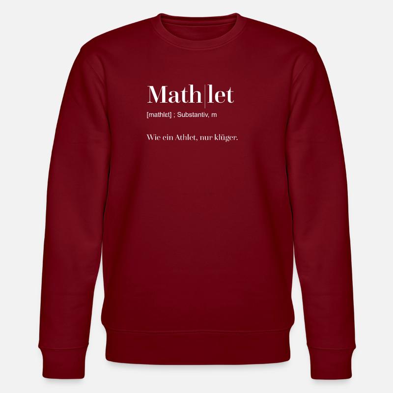 Woerterbuch Mathlet weiß - Stanley/Stella Unisex Bio-Sweatshirt CHANGER  - Burgunderrot