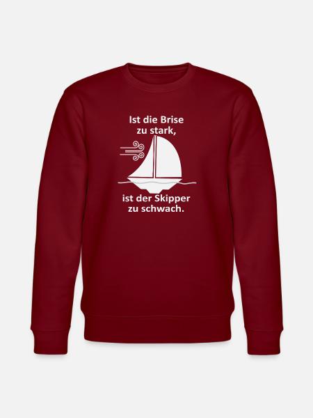 Skipper Spruch: Brise zu stark - Stanley/Stella Unisex Bio-Sweatshirt CHANGER - Burgunderrot