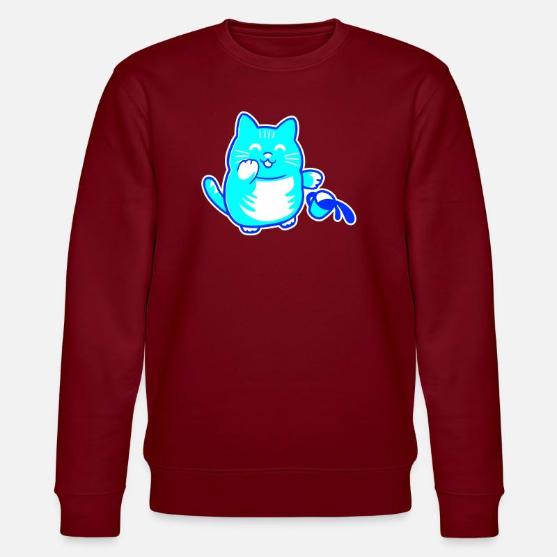 Witzbold-Katze - Stanley/Stella Unisex Bio-Sweatshirt CHANGER  - Burgunderrot