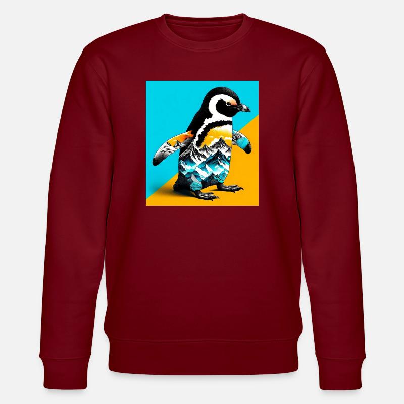 Pinguin - Stanley/Stella Unisex Bio-Sweatshirt CHANGER  - Burgunderrot