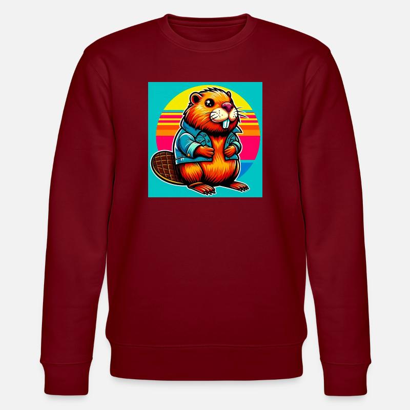 bóbr - Ekologiczna bluza unisex Stanley/Stella CHANGER  - czerwień burgundzka