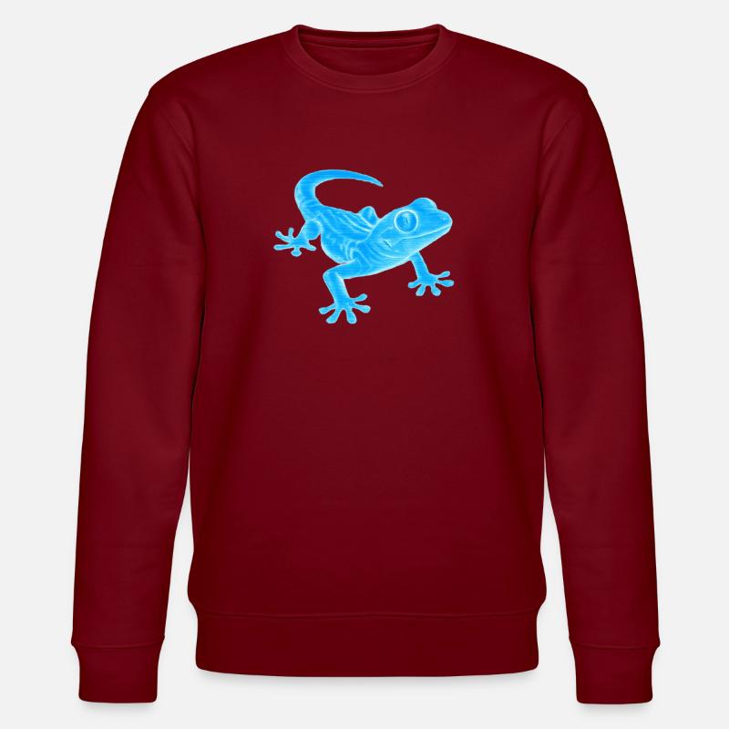 Blauer Gecko Silhouette Muster - Stanley/Stella Unisex Bio-Sweatshirt CHANGER  - Burgunderrot