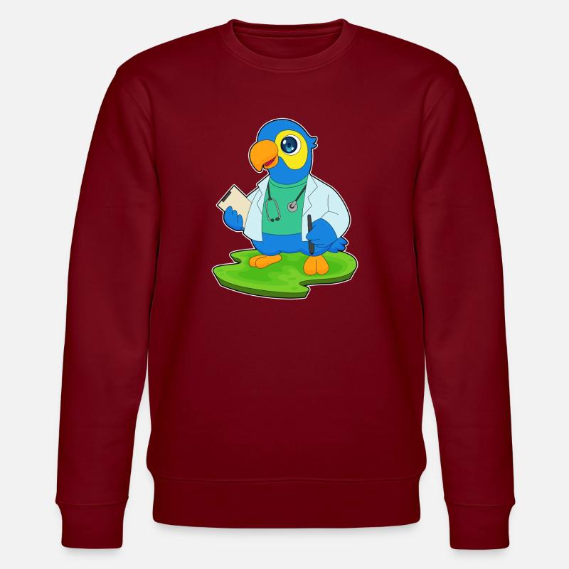 Papagei Arzt Stethoskop - Stanley/Stella Unisex Bio-Sweatshirt CHANGER  - Burgunderrot