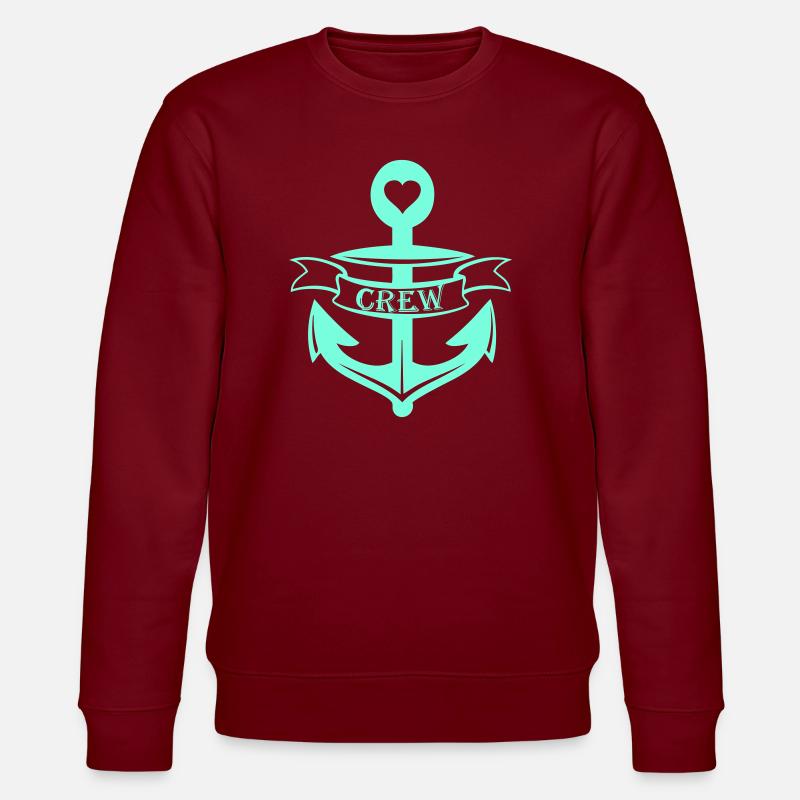 Herzanker Crew Motiv - Stanley/Stella Unisex Bio-Sweatshirt CHANGER - Burgunderrot