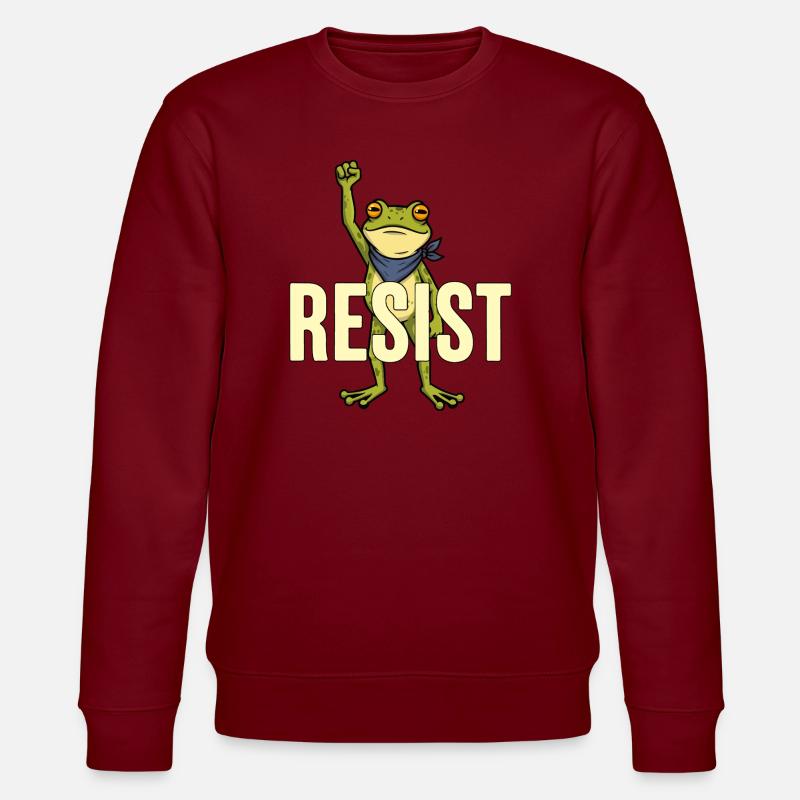 Portland Frog Protest Widerstand - Stanley/Stella Unisex Bio-Sweatshirt CHANGER  - Burgunderrot