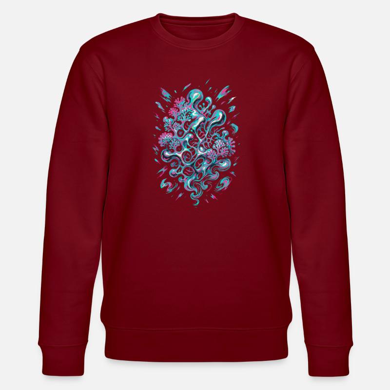 AI Abstract Coral - Stanley/Stella CHANGER Unisex Organic Sweatshirt - burgundy