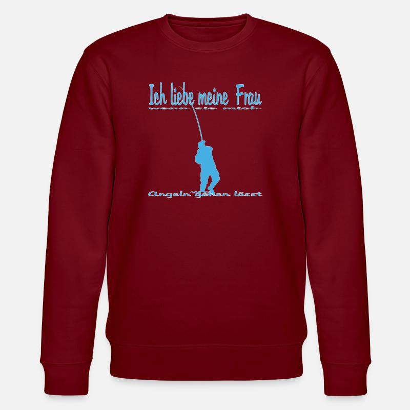 Motif de pêcheur avec dicton - Sweat bio CHANGER Stanley/Stella Unisexe - bordeaux