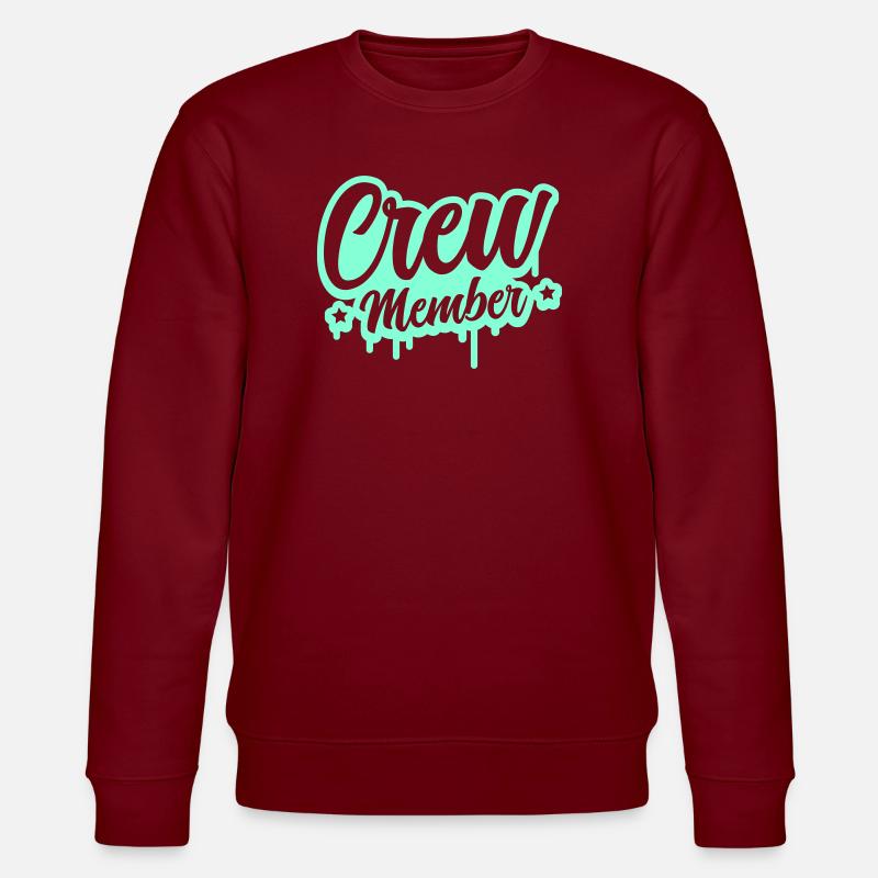 Crew Member Spritz Script - Stanley/Stella CHANGER Unisex Organic Sweatshirt - burgundy