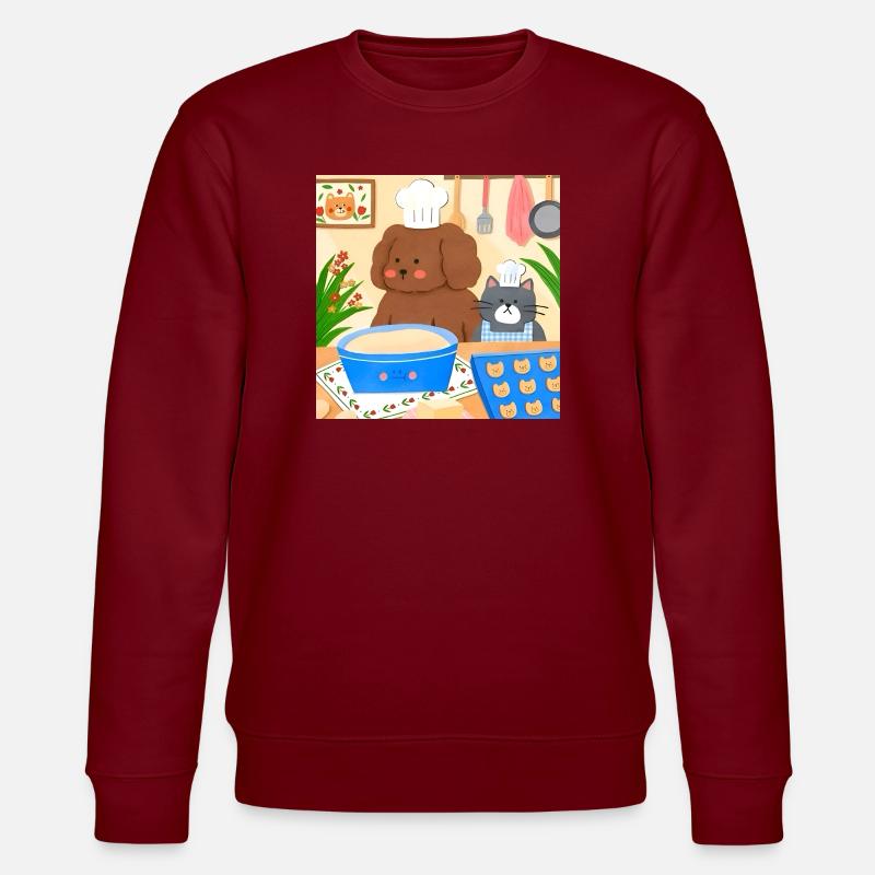 Niedliche Bäcker Illustration - Stanley/Stella Unisex Bio-Sweatshirt CHANGER  - Burgunderrot