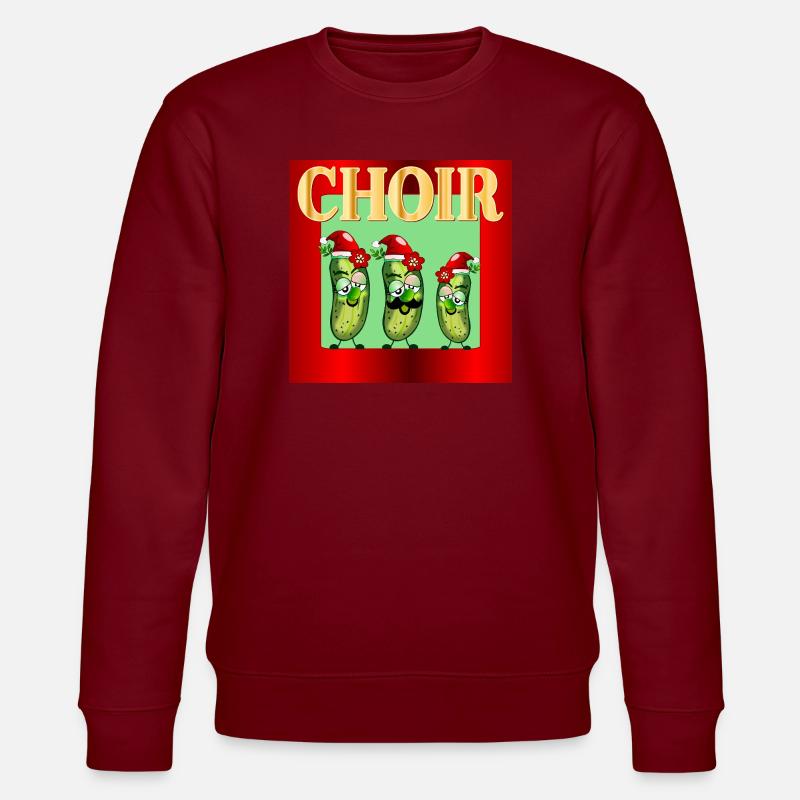Weihnachts-Weihnachts-Chor-Gurken - Stanley/Stella Unisex Bio-Sweatshirt CHANGER  - Burgunderrot