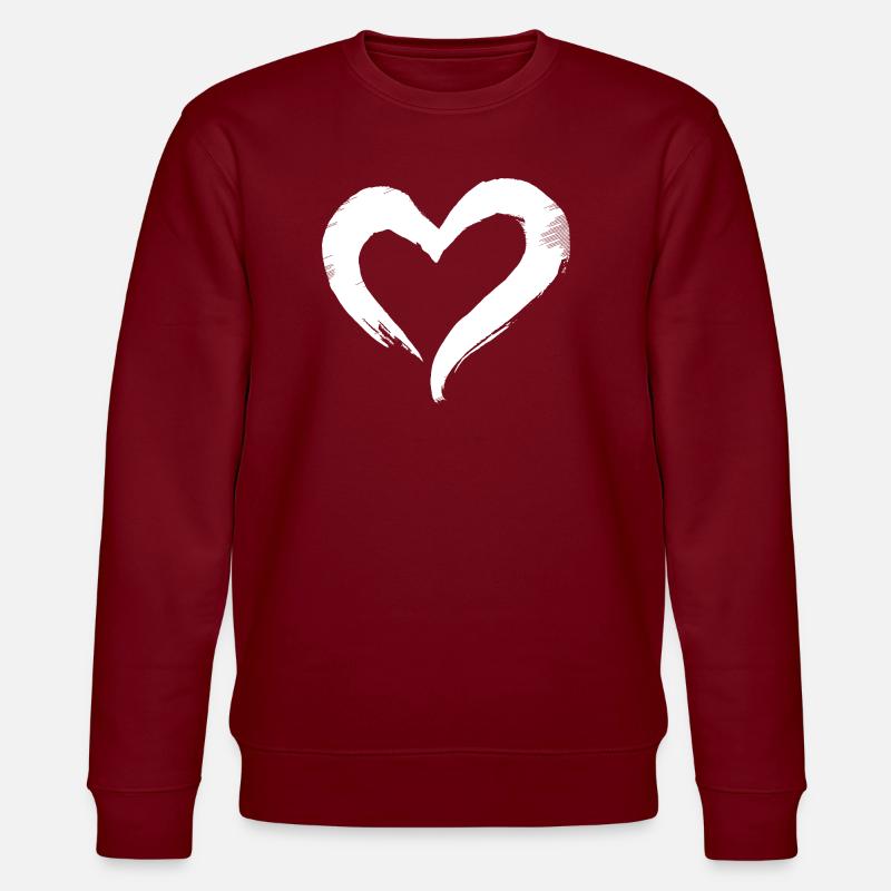 Herz - Stanley/Stella Unisex Bio-Sweatshirt CHANGER  - Burgunderrot