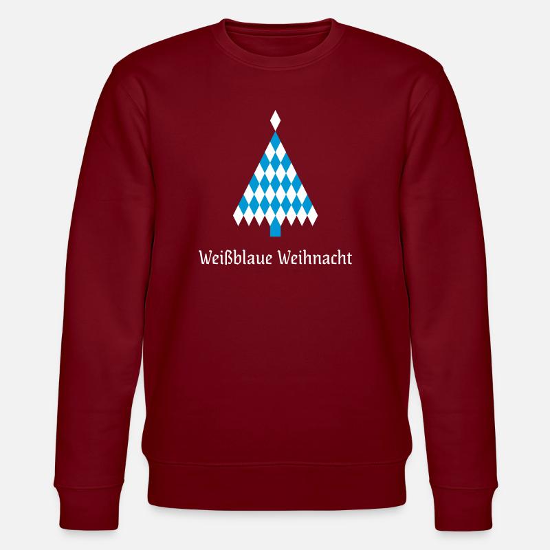 Weißblaue Weihnacht - Stanley/Stella Unisex Bio-Sweatshirt CHANGER  - Burgunderrot