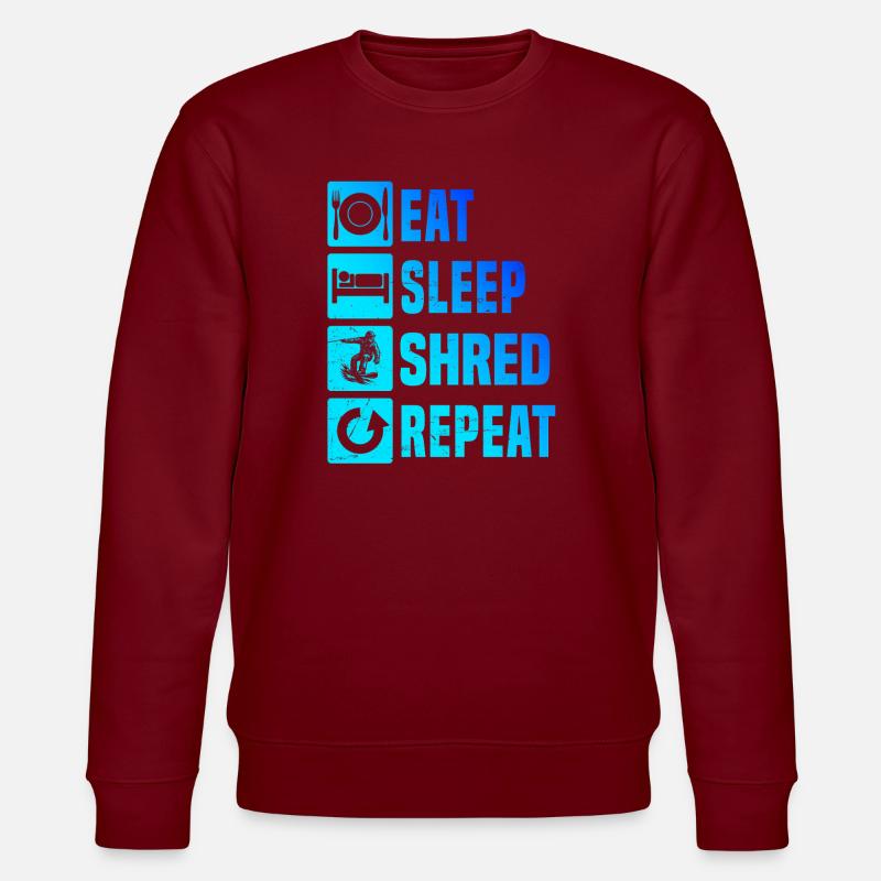 Kompaktes Snowboard Design für Snowboard - Stanley/Stella Unisex Bio-Sweatshirt CHANGER  - Burgunderrot