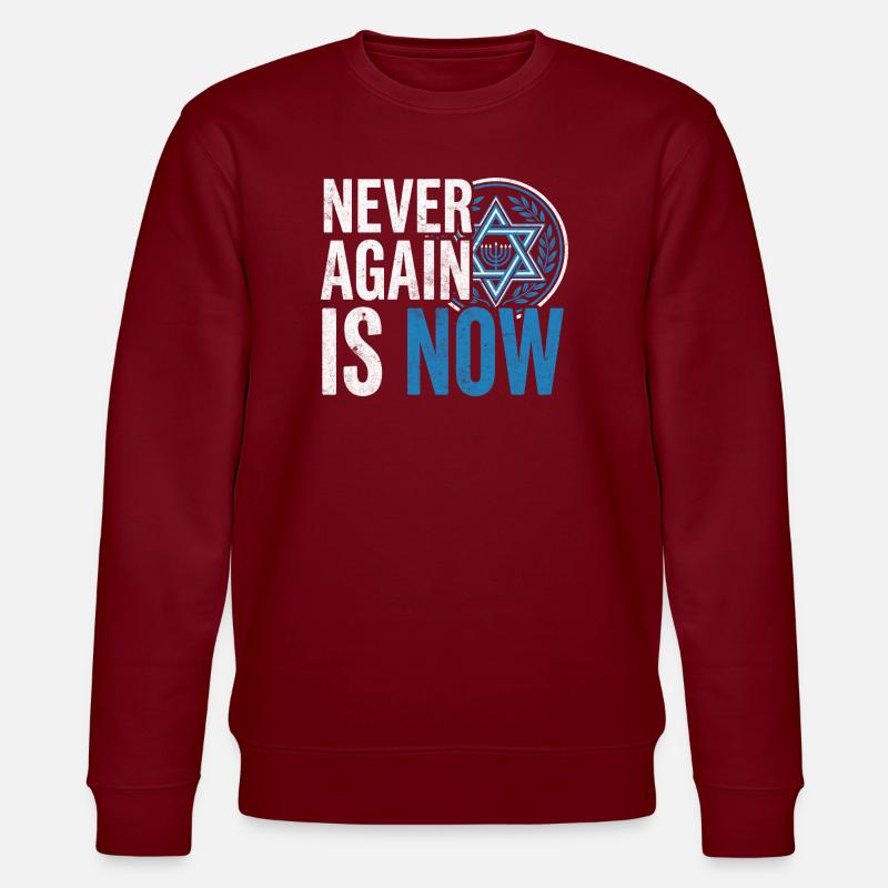 HolocaustGedenken mit Davidstern - Stanley/Stella Unisex Bio-Sweatshirt CHANGER - Burgunderrot