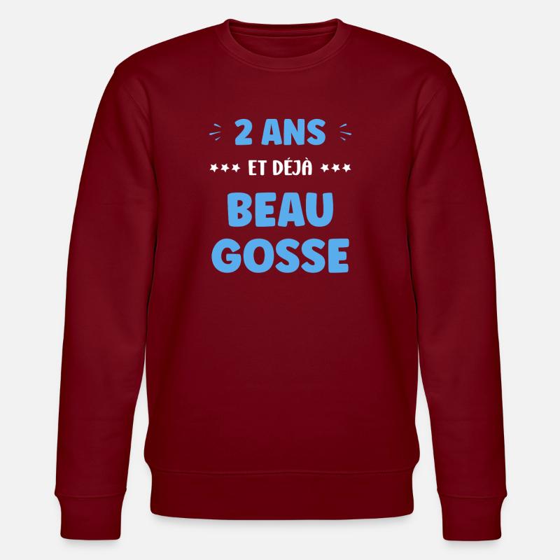 Deux ans Déjà Beau Gosse - Sweat bio CHANGER Stanley/Stella Unisexe - bordeaux