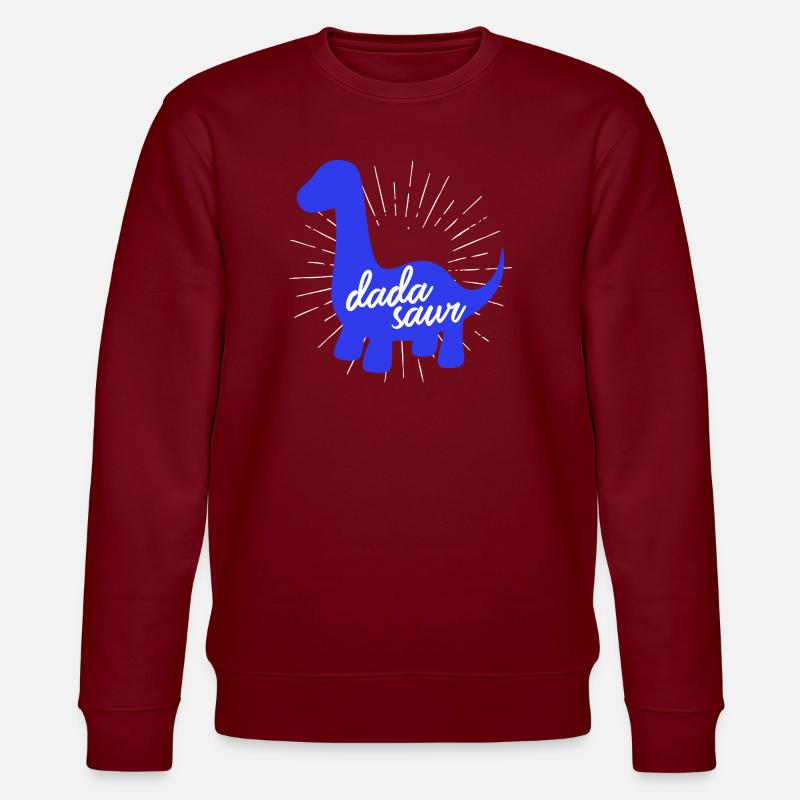 Daddysaurus Rex lustiges Dinosaurier-Slogan-Design - Stanley/Stella Unisex Bio-Sweatshirt CHANGER  - Burgunderrot
