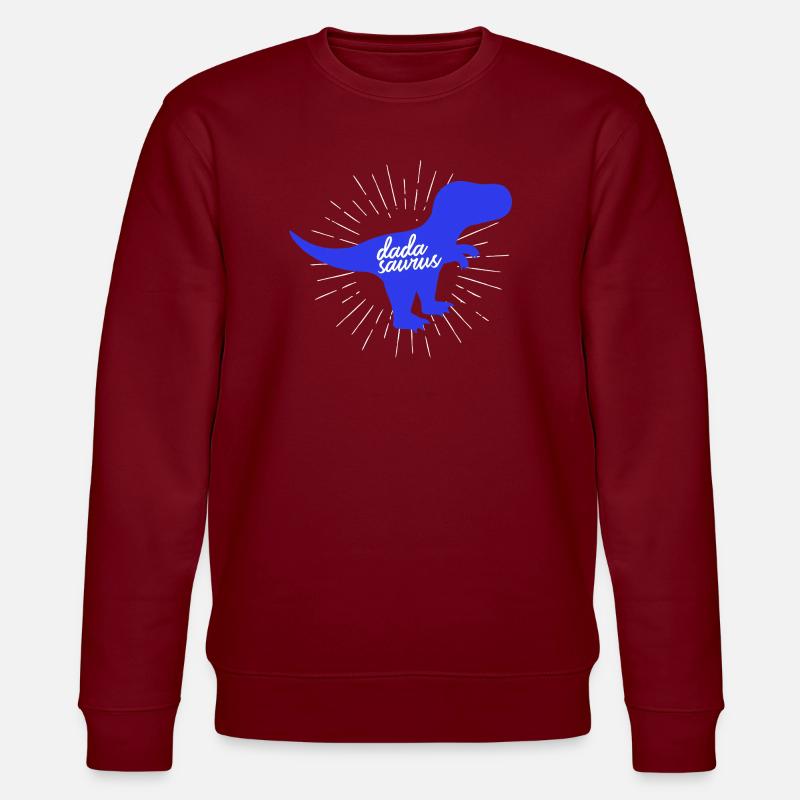 Dadasaurus Lustiger Vater Dinosaurier T-Rex - Stanley/Stella Unisex Bio-Sweatshirt CHANGER  - Burgunderrot